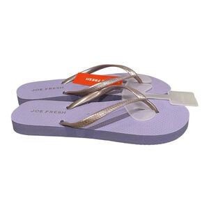 Joe Fresh Flip Flop Sandals Womens Size 6 Purple Shoes Beach Summer Casual